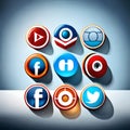 Collection of social media theme icons