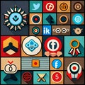 Collection of social media theme icons