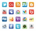 Collection of Social Network Logos Royalty Free Stock Photo