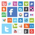 Collection of Social Network Logos Royalty Free Stock Photo