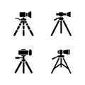 Adjustable Tripod Tools Solid Icons Royalty Free Stock Photo