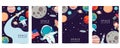 Collection of space background set with astronaut, planet, moon, star,rocket.Editable vector illustration for website, invitation,