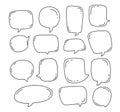 Collection Speech Bubble or chat elements in cartoon Sketch hand drawn bubble speech vector illustration