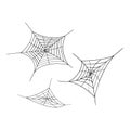 Collection of spider webs. Royalty Free Stock Photo