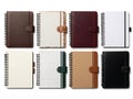 Collection of spiralbound notebooks in various colors and designs Royalty Free Stock Photo
