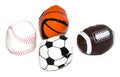 Collection of sport ball with soccer, rugby, baseball and basket