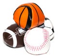 Collection of sport ball with soccer, rugby, baseball and basket