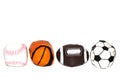 Collection of sport ball with soccer, rugby, baseball and basket