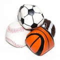 Collection of sport ball with soccer, rugby, baseball and basket