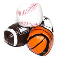 Collection of sport ball with soccer, rugby, baseball and basket