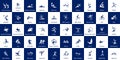 Collection of 50 sport pictograms on blue and white background