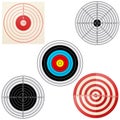 Collection of sport shooting targets for rifle, archery Royalty Free Stock Photo