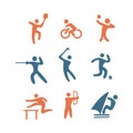 Collection of Sports player silhouettes. Sport Vector Icon Set. Sport Icon. Sport Set. Royalty Free Stock Photo