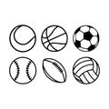 Collection of Sports player silhouettes. Sport Vector Icon Set. Sport Icon. Sport Set. Royalty Free Stock Photo