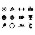 Collection of Sports player silhouettes. Sport Vector Icon Set. Sport Icon. Sport Set. Royalty Free Stock Photo