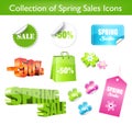 Collection of Spring Sales Stickers Royalty Free Stock Photo