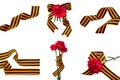 Collection St. George ribbons on white background