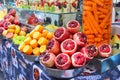 Colorful healthy fruits display, Carmel market, Tel Aviv