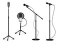 Collection Of Standing Professional Microphones