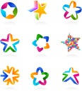 Collection of star icons, vector Royalty Free Stock Photo