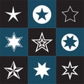 Collection star pictogram Royalty Free Stock Photo