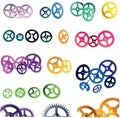 Collection of Steampunk Clock Cogs Vector Royalty Free Stock Photo