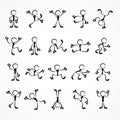 Collection of stick linear moving figures