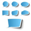 Collection of stickers design in blue color template