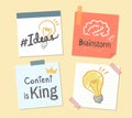 Collection of sticky note illustrations Royalty Free Stock Photo