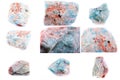 Collection of stone mineral amazonite