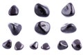 Collection of stone mineral black onyx Royalty Free Stock Photo