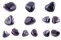 Collection of stone mineral black onyx Royalty Free Stock Photo