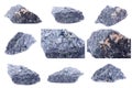 Collection of stone mineral Dumortierite Royalty Free Stock Photo