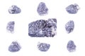 Collection of stone mineral Galena Royalty Free Stock Photo