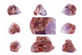 Collection of stone mineral Red quartz Royalty Free Stock Photo