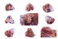 Collection of stone mineral Red quartz Royalty Free Stock Photo