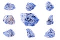 Collection of stone mineral Sodalite Royalty Free Stock Photo