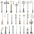 Collection of street lamps