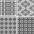 Collection of striped square seamless geometric patterns. Royalty Free Stock Photo