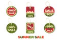 Collection of style watermelons summer sale tags or labels. Royalty Free Stock Photo