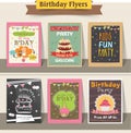 Collection of stylish birthday party flyers.