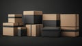 A collection of stylish cardboard boxes in various sizes, perfect for packaging, shipping, or storage needs