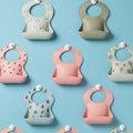 Stylish Silicone Baby Bibs Soft, Durable, and Easy to Clean Royalty Free Stock Photo
