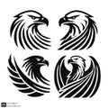Eagle Head Logos Set - Vector Illustration Royalty Free Stock Photo