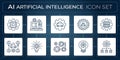 Artificial intelligence icon set for technology and innovation Royalty Free Stock Photo