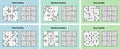 Collection Sudoku game with answers. Different complexity. Royalty Free Stock Photo