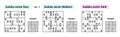 Collection Sudoku game with answers. Different complexity. Royalty Free Stock Photo
