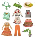 collection summer clothes Royalty Free Stock Photo