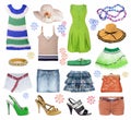 Collection summer clothes Royalty Free Stock Photo