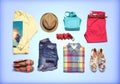 Collection summer clothes. Royalty Free Stock Photo